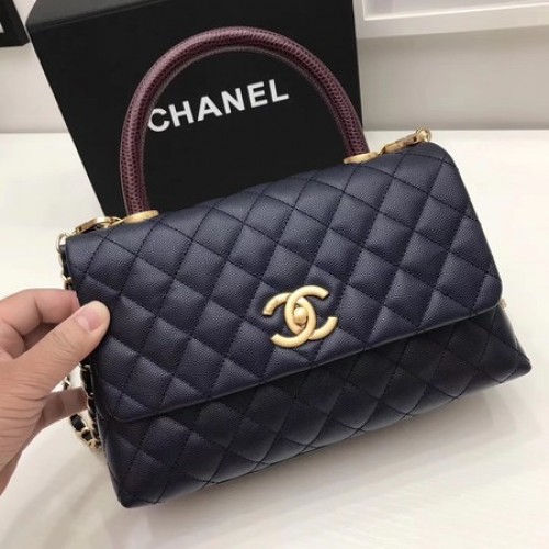 Chanel Classic Red Top Handle Bag Royal Original Leather A92991 Goud