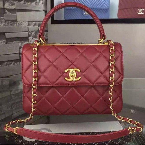 Chanel Classic Top Flap Bag Bordeaux Origineel Leer A98079 Goud