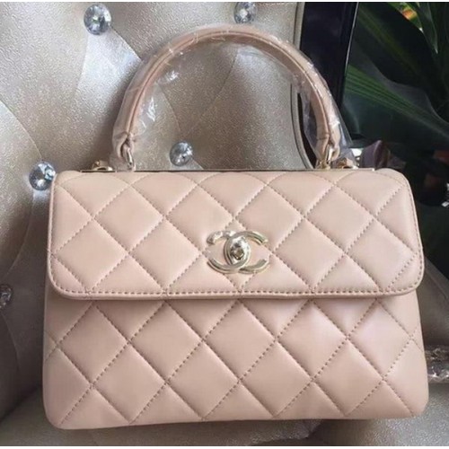 Chanel Classic Top Flap Bag Origineel Schapenleer A92236 Abrikoos