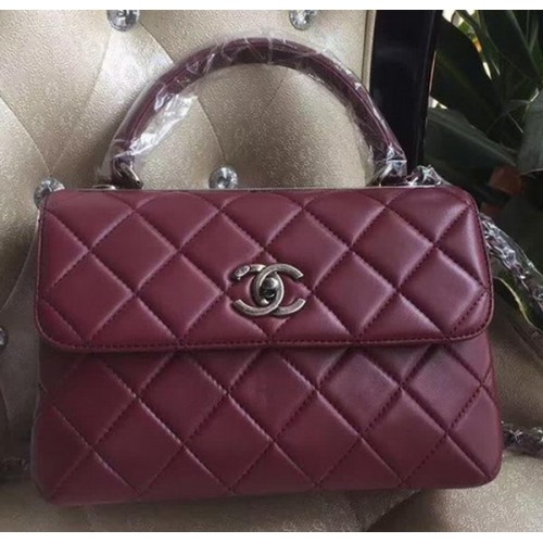 Chanel Classic Top Flap Bag Origineel Schapenleer A92236 Burgundy