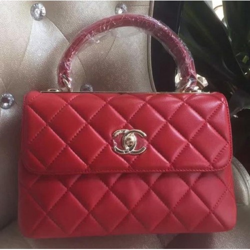 Chanel Classic Top Flap Bag Origineel Schapenleer A92236 Rood