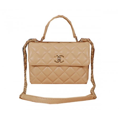Chanel Classic Top Flap Bag Schapenleer A6868 Abrikoos