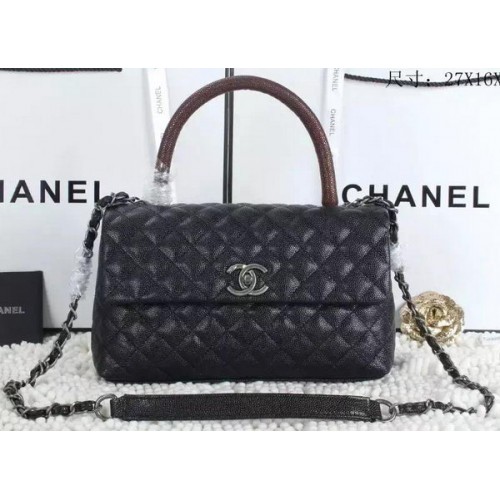 Chanel Classic Top Handle Bag Cannage Patroon A92991 Rood