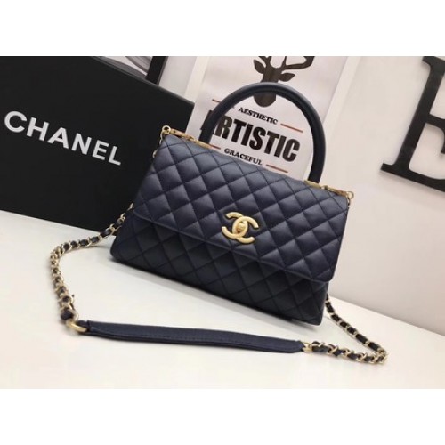 Chanel Classic Top Handle Bag Royal origineel leer A92991 goud