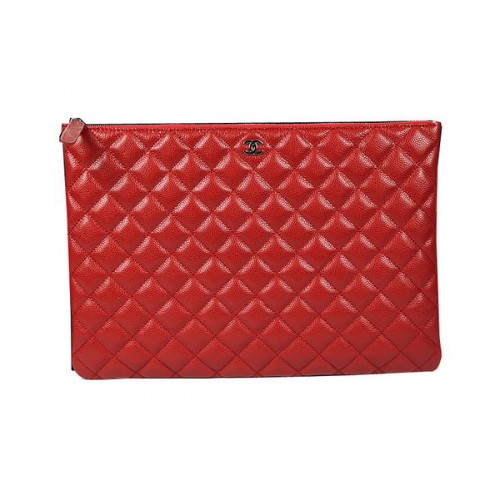 Chanel clutch origineel Cannage patroon leer A69254 A69253 rood