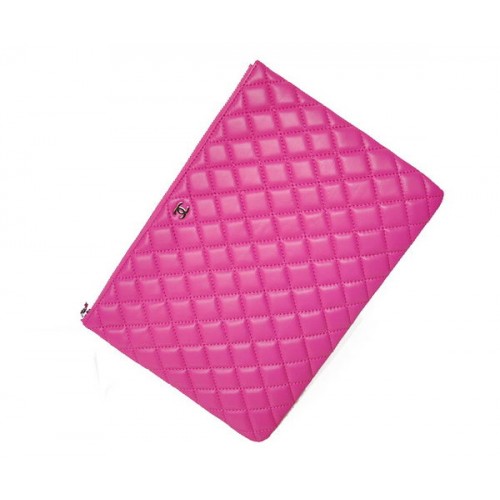 Chanel Clutch Rose Schapenleer A67780 Zilver