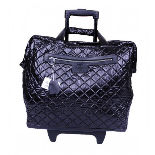 Chanel CoCo Cocoon gewatteerde nylon trolley A47205 zwart
