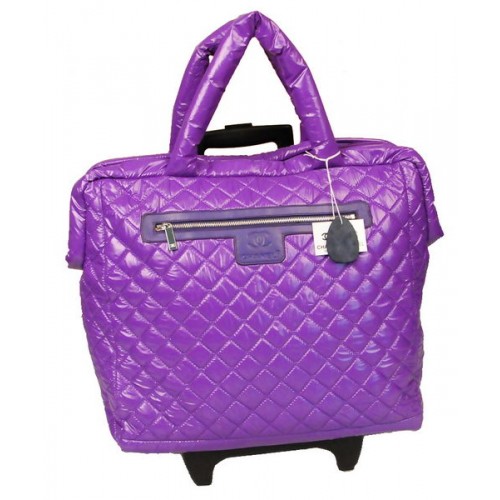 Chanel CoCo Cocoon gewatteerde nylon trolley A47205 Hyacinthine