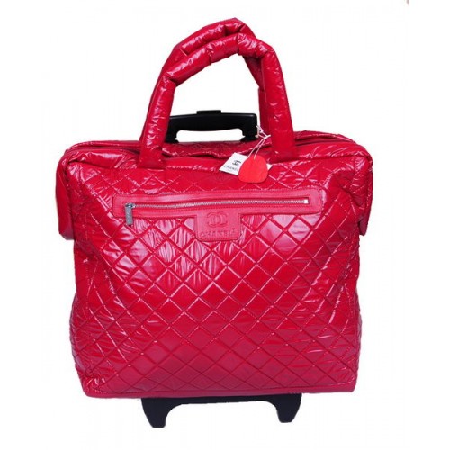 Chanel CoCo Cocoon gewatteerde nylon trolley A47205 rood