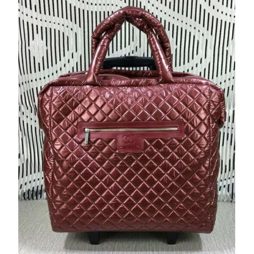 Chanel CoCo Nylon Trolley A33045 Bourgondië