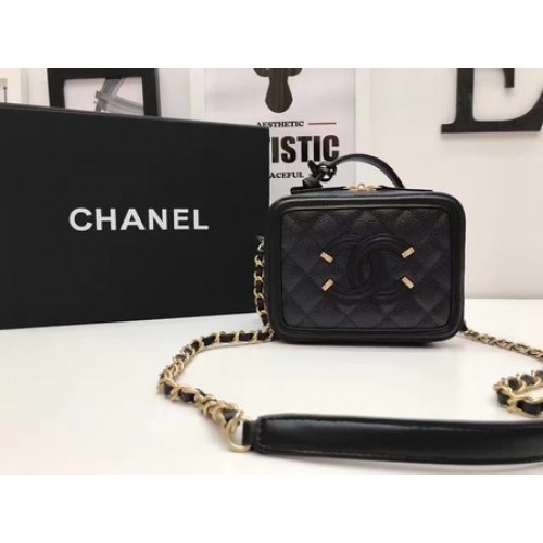 Chanel Toilettas Origineel Cannage Patroon A93341 Zwart