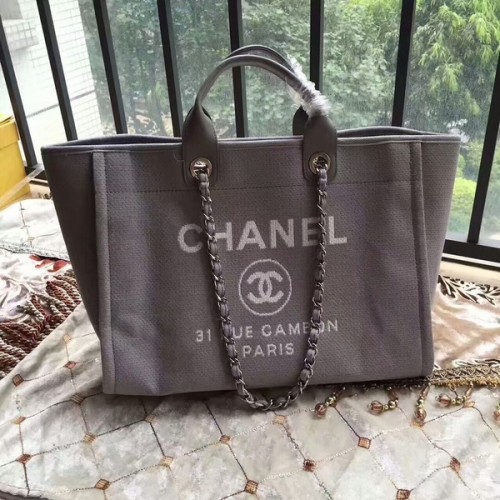 Chanel Deauville draagtas origineel canvas leer A68047-11