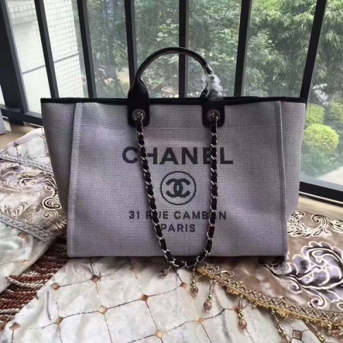 Chanel Deauville draagtas origineel canvas leer A68047-12