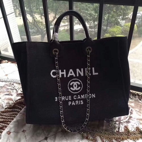 Chanel Deauville draagtas origineel canvas leer A68047-13