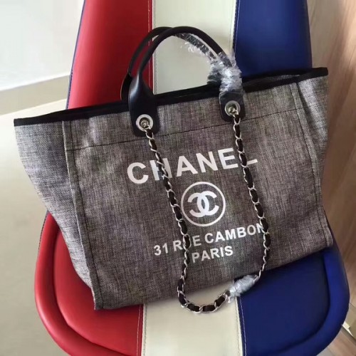 Chanel Deauville draagtas origineel canvas leer A68047-3