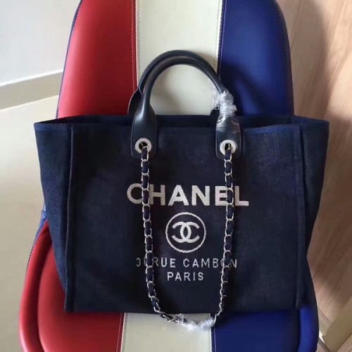 Chanel Deauville draagtas origineel canvas leer A68047-7