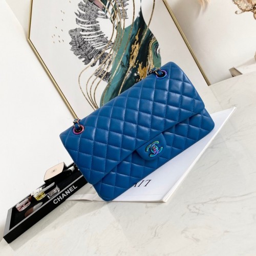 Chanel Flap schoudertas van lamsleer 1112 Elektro-optisch blauw