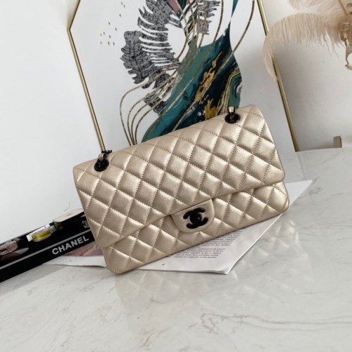Chanel Flap schoudertas van lamsleer 1112 goud