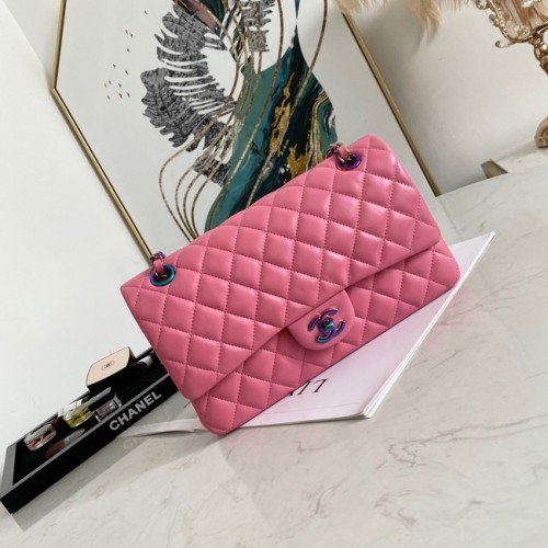 Chanel Flap Lambskin schoudertas 1112 roze