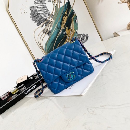 Chanel Flap schoudertas van lamsleer 1115 Elektro-optisch blauw