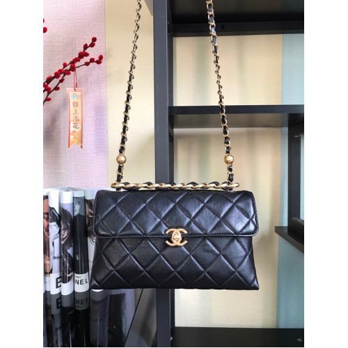 Chanel Flap Lambskin schoudertas AS1267 zwart