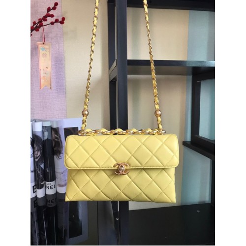 Chanel Flap Lambskin Schoudertas AS1267 geel