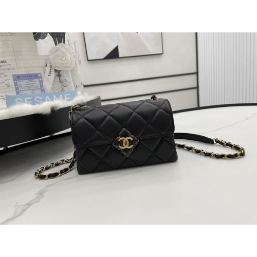 Chanel Flap Lambskin schoudertas AS2556 zwart