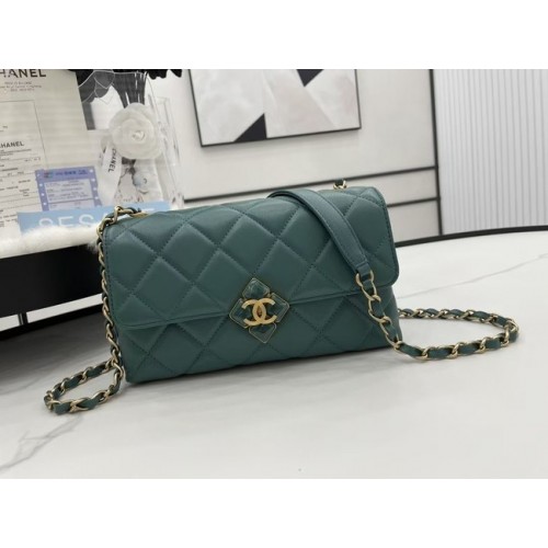 Chanel Flap Lambskin Schoudertas AS2557 groen