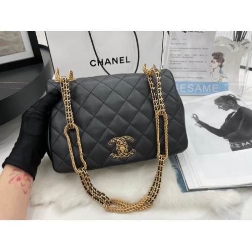 Chanel Flap Lambskin schoudertas AS2976 zwart