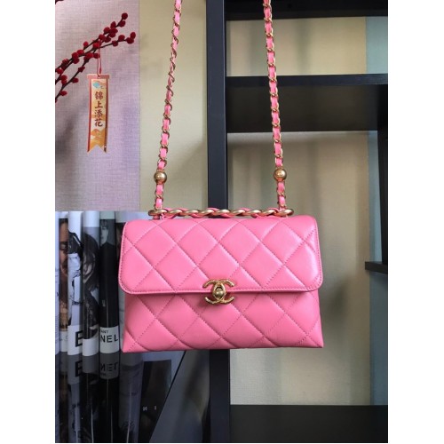 Chanel Flap Lambskin Schoudertas AS3011 roze