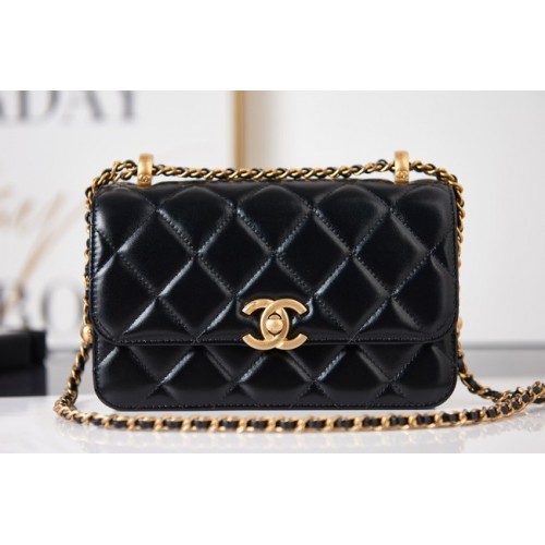 Chanel Flap Lambskin mini Schoudertas AS2615 zwart