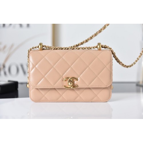 Chanel Flap Lambskin mini Schoudertas AS2615 roze