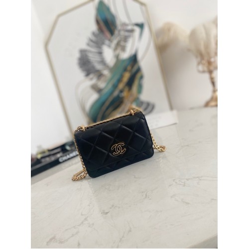 Chanel Flap Lambskin kleine schoudertas 81185 zwart