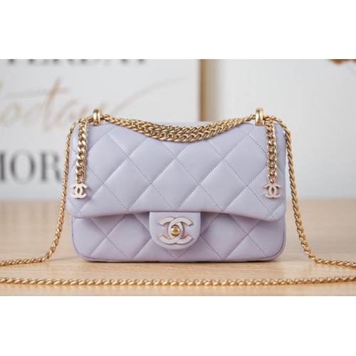 Chanel Flap Lambskin kleine schoudertas AS3114 Lavendel