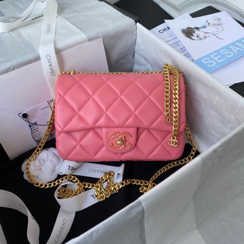 Chanel Flap Lambskin kleine schoudertas AS3114 roze