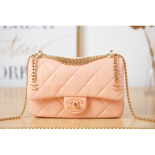Chanel Flap Lambskin kleine schoudertas AS3114 roze