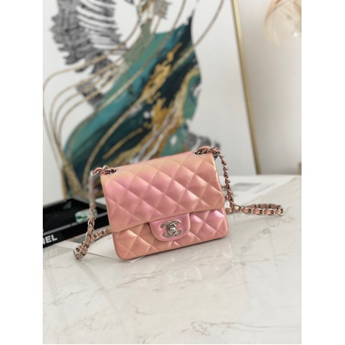 Chanel Flap Mirage schoudertas van lamsleer AS1115 roze