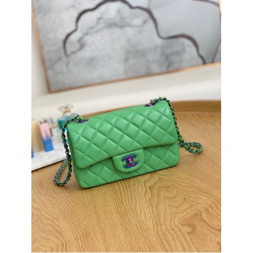 Chanel Flap Mirage schoudertas van lamsleer AS1116 groen