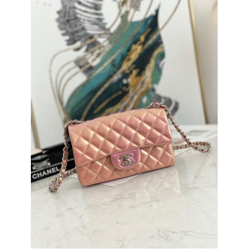Chanel Flap Mirage schoudertas van lamsleer AS1116 roze