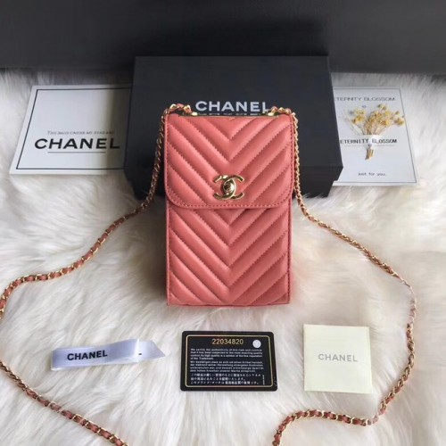 Chanel Flap Original Mobiele telefoon tas 55698 roze