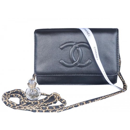 Chanel Flap Schoudertas Zwart Kalfsleer CHA33817 Goud