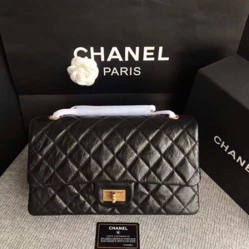 Chanel Flap Schoudertas Zwart Origineel Kalfsleer 277 Goud