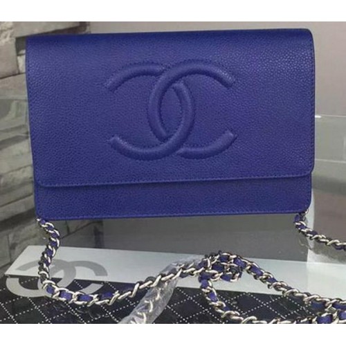 Chanel Flap Schoudertas Cannage Patroon A5373 Blauw