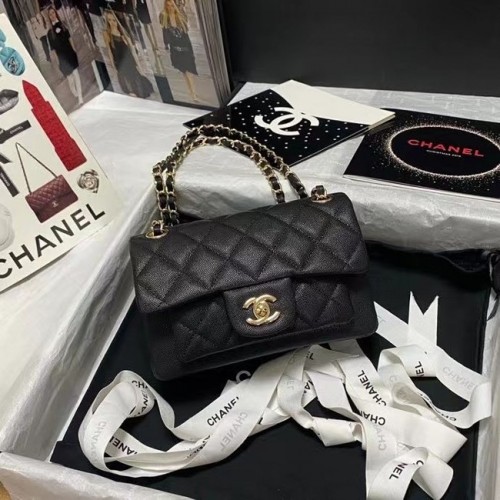 Chanel Flap schoudertas generfd kalfsleer AS9960 zwart