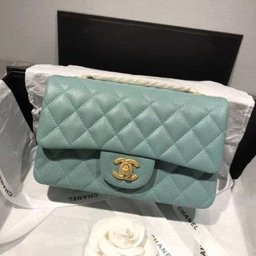 Chanel Flap Schoudertas Original Caviar Leather CF1116 lichtgroen