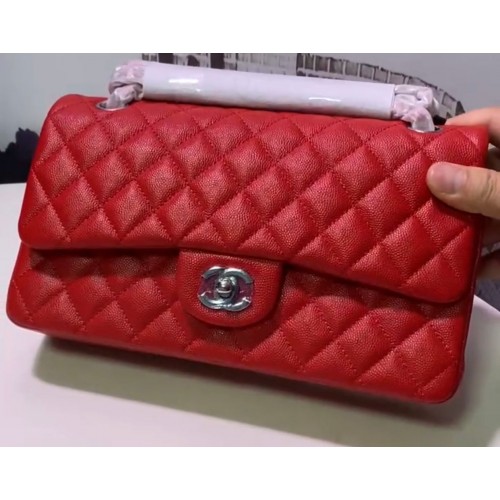 Chanel Flap Schoudertas Original Caviar leer A1112 Rood