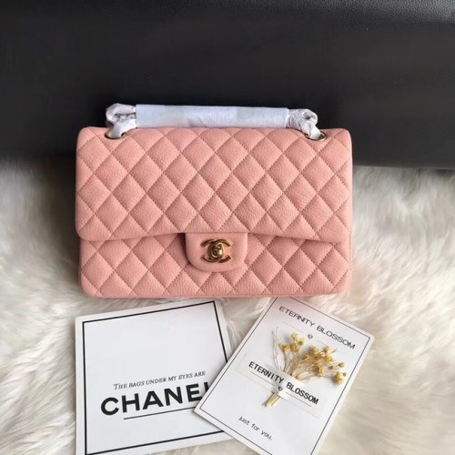 Chanel Flap Shoulder Bag Original Deer leer A1112 roze gouden ketting