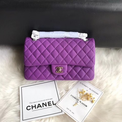 Chanel Flap Shoulder Bag Original Deer leer A1112 paars zilveren ketting