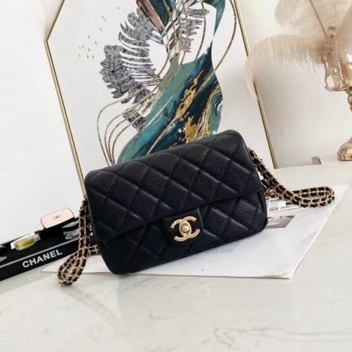 Chanel Flap Schoudertas Origineel leer AS2528 zwart