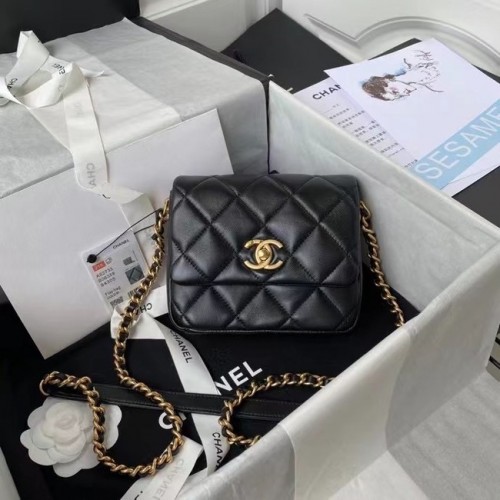 Chanel Flap Schoudertas Origineel leer AS2733 zwart